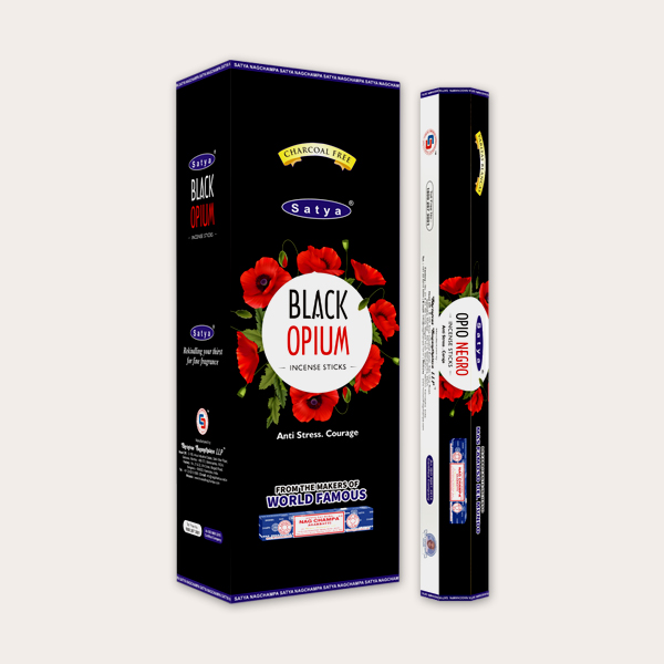 Satya Black Opium Incense Sticks (Pack of 6pcs) - 20 Sticks